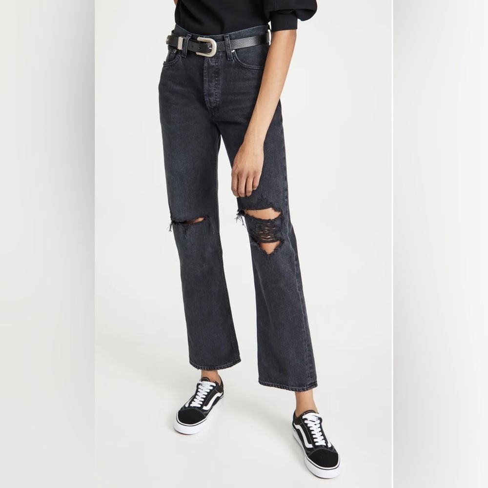 Agolde Lana Denim black straight leg